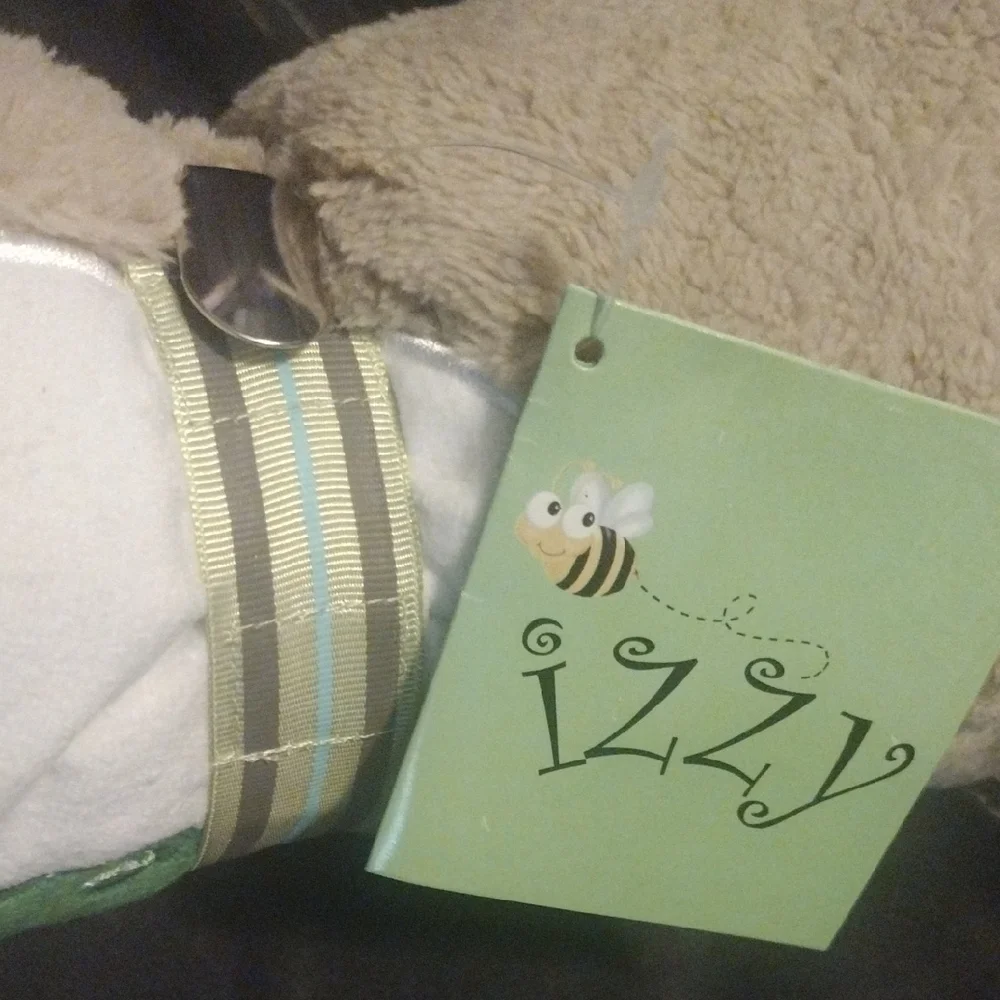 Green Alligator Baby Blanket With Pacifier Clip - Picture 4 of 6